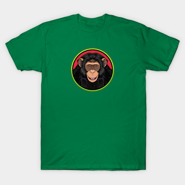 Chimpanzee Circle T-Shirt by Peppermint Narwhal